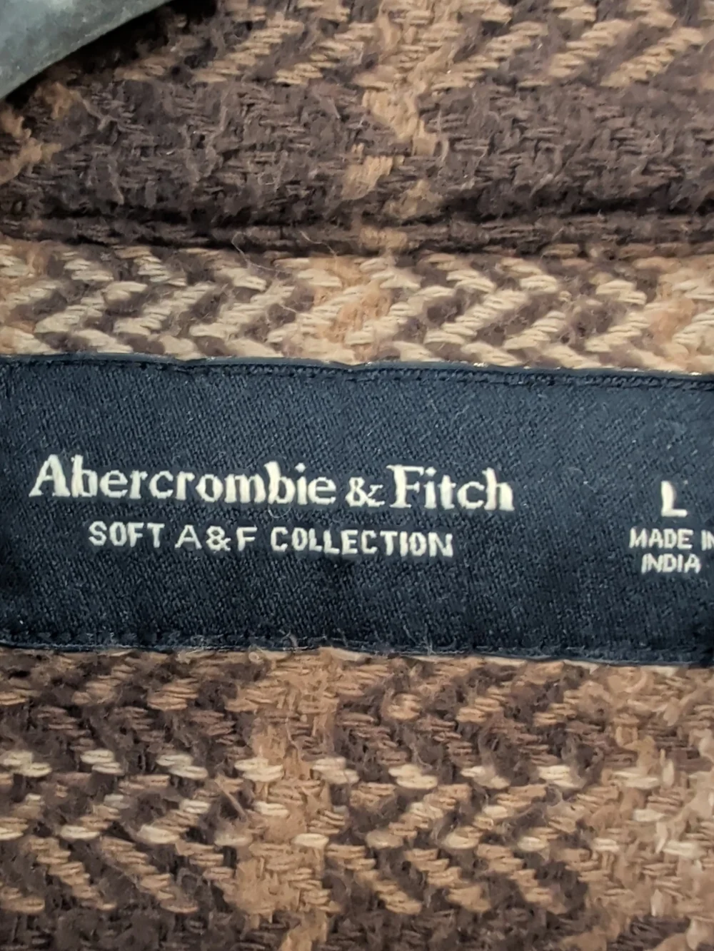 Abercrombie & Fitch Brown Plaid Lightweight Shacket